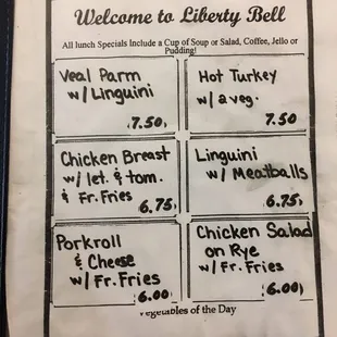 the menu