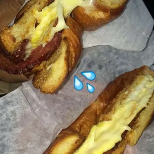 Beef Bacon Egg &amp; Cheese on a Croissant  Our Favorite