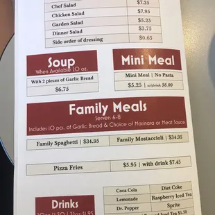 menu
