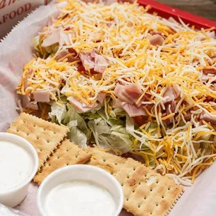 a tray of food