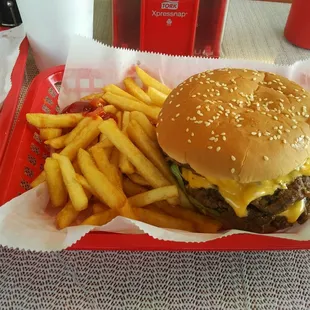 Double burger was pretty healthy in size