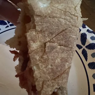 See how the dough cracks a little, almost like pieced together with multiple doughs