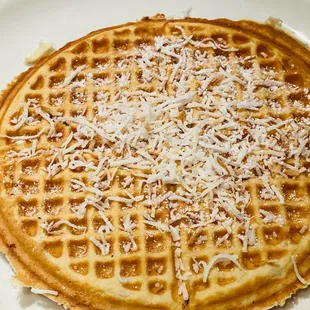 a pancake covered in cheese