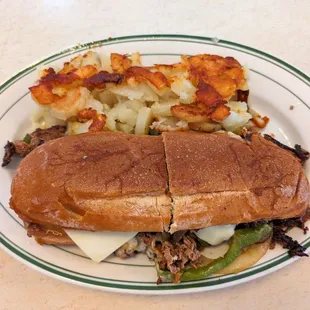 Philly Cheesesteak w/Breakfast Potatoes