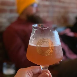 Gose in a pretty glass in the cute ass upstairs seating area