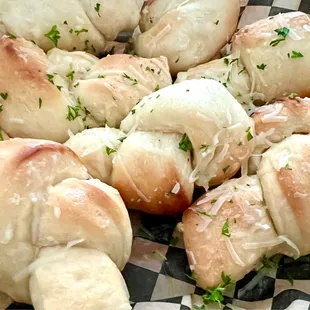 Garlic knots - stuffed with pepperoni and mozzarella