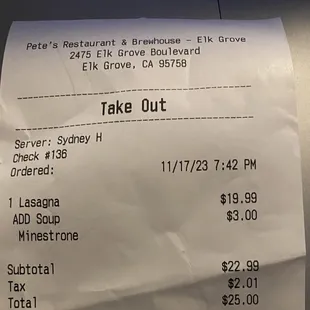 $22.99.  Price gouging.  Consider that $2 your tip and the last of my business.