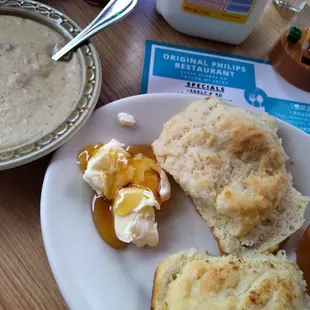 It's a Hillbilly thing smashing the Honey n Butter  to spread on Biscuits