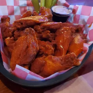 15 wings buffalo.   .75cent on monday!