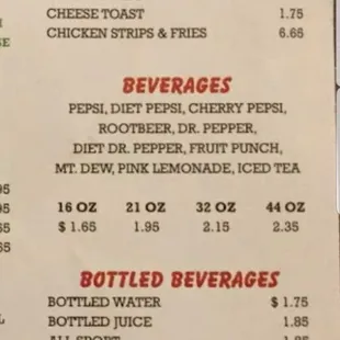 Here's our side orders beverages and desserts