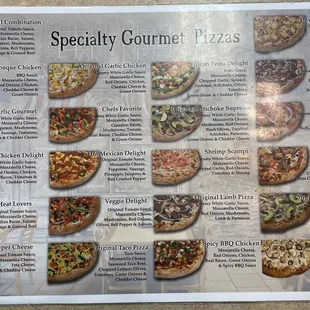 a variety of pizzas