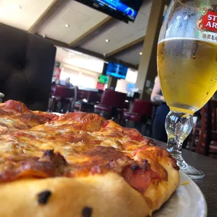 Small Pepperoni &amp; Mushroom with a side of Stella...