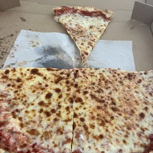 Large Cheese Pie. The cheese is like a weighted blanket.