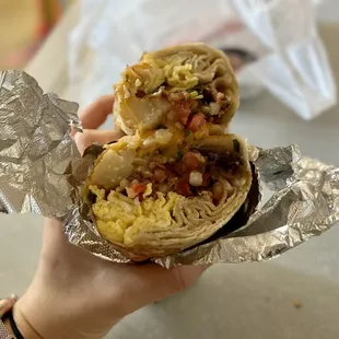 6. Breakfast Burrito with sausage and salsa