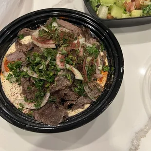 Beef hummus no pita
