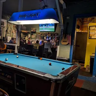 View of the bar, burger window in back