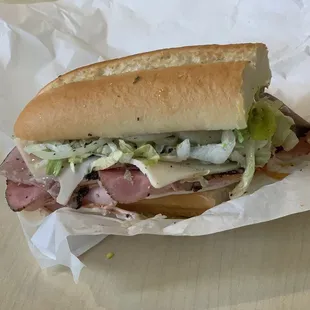 The Junkyard Sandwich minus the cheddar and turkey ( half sub size was substantial)