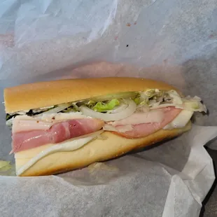 Nice sub with ham and turkey