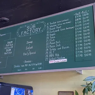 Sub Factory Menu