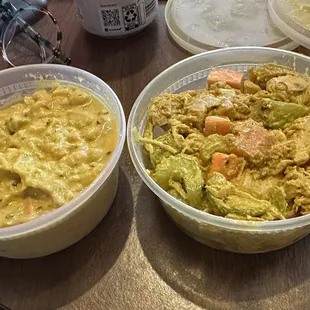 My favorite OG Sub combo - small curried chickpea salad and a small curried chicken salad. Same(ish) flavors with totally different textures