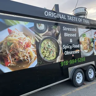 Side of truck facing the street