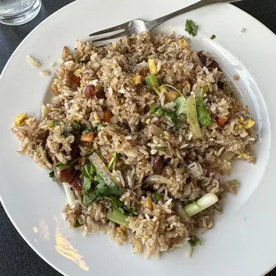 Fried rice with Chinese sausage (special).