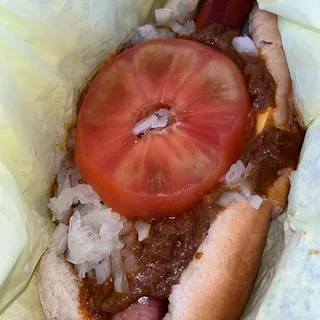 Chili Hot Dog with Cheese