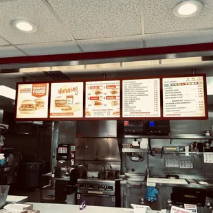 Yellowing menu signs