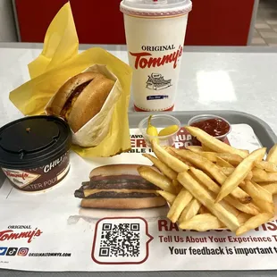 The works, well almost.  Missing the chili cheese on the fries!  But close!