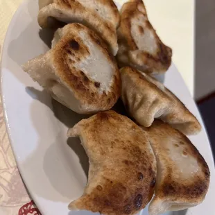 a plate of dumplings