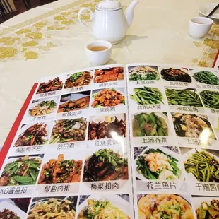 a menu of chinese food