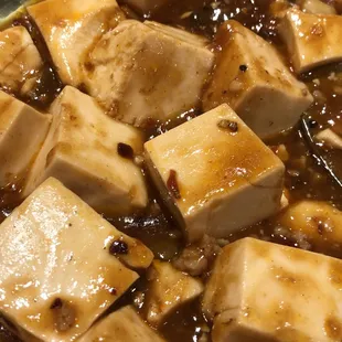 Ma Po Tofu with Pork is a staple for us - great spice!