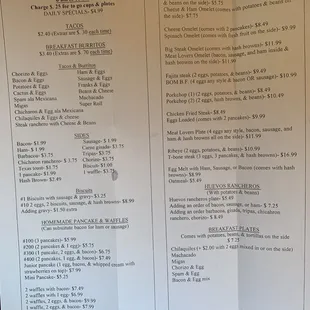 Updated prices menu