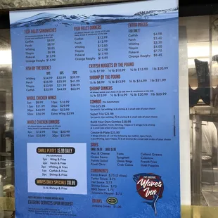 Menu Inside Restaurant