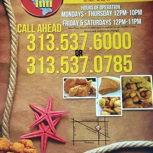 a poster for the restaurant