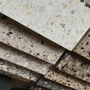 Originate natural building showroom featuring a small glimpse at the recycled glass tile and countertop selection. | Tucson, AZ