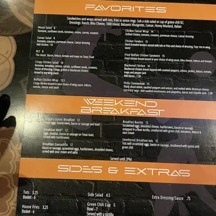 menu