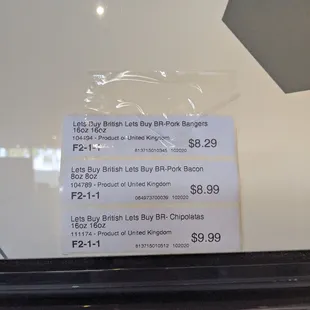 a price tag for a sandwich
