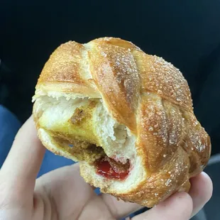Raspberry pistachio pastry