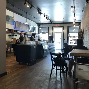 the interior of a coffee shop