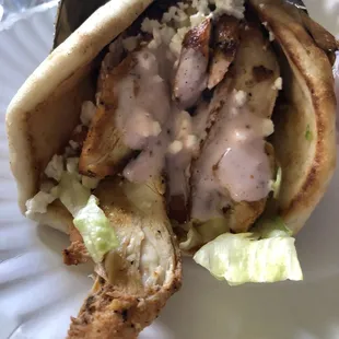 Delicious Greek chicken wrap