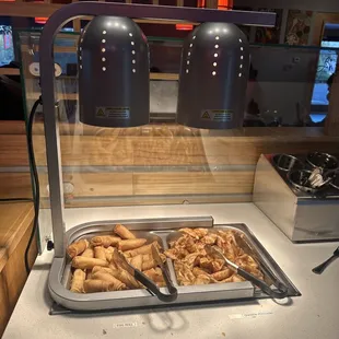 Egg roll and potstickers