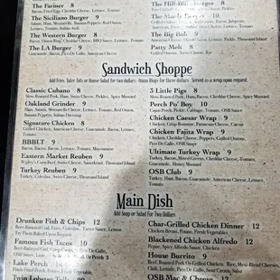 menu