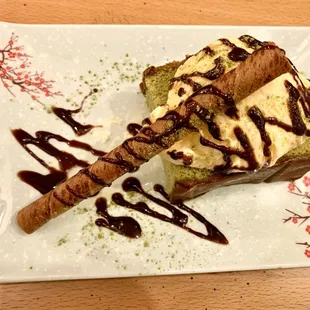 a piece of cake on a plate
