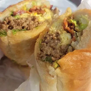 Bacon egg and cheese chopped cheese
