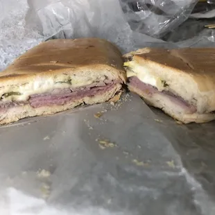 a cut in half sandwich
