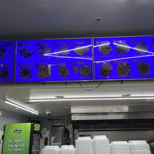 a large display of food items