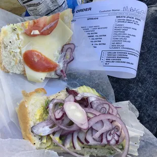 My onion sandwich w/ a lil chicken salad.