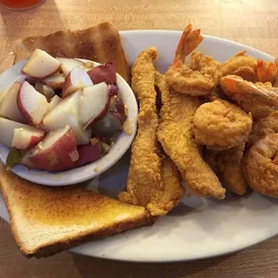 1/2 &amp; 1/2 Seafood Platter: catfish &amp; shrimp