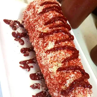 a close up of a dessert on a plate